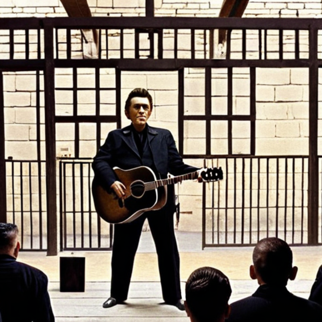 **Johnny Cash performing at Folsom Prison in